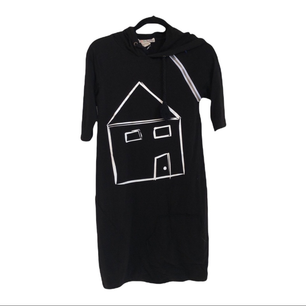 TEELA New York girls size 14 juniors xs hoodie dress with house print‎